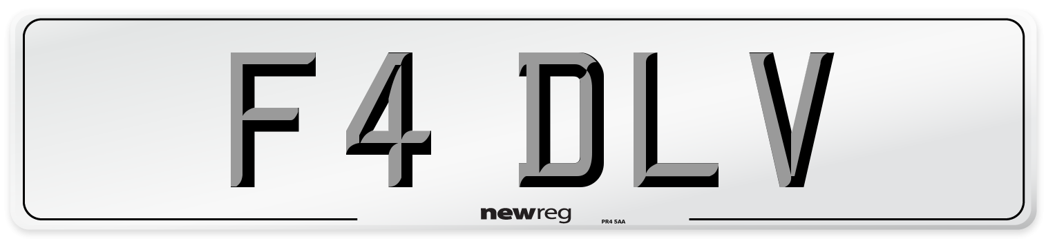 F4 DLV Number Plate from New Reg